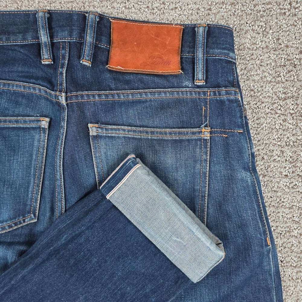 3sixteen Slim Tapered Mens Selvedge Denim Jeans Blue Button Fly 30x32 ST-101X - Picture 9 of 14